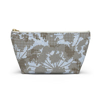 Floral Plaid Accessory Pouch w T-bottom in Aqua